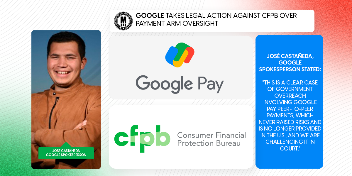 Google Takes Legal Action Against CFPB Over Payment Arm Oversight