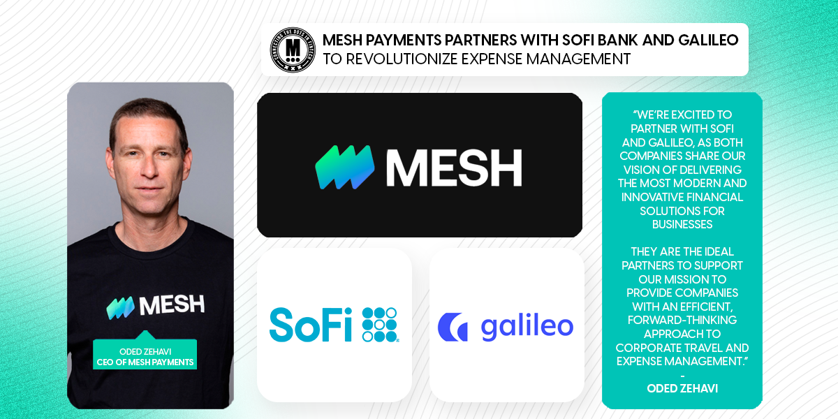 Mesh Payments Partners with SoFi Bank and Galileo to Revolutionize Expense Management