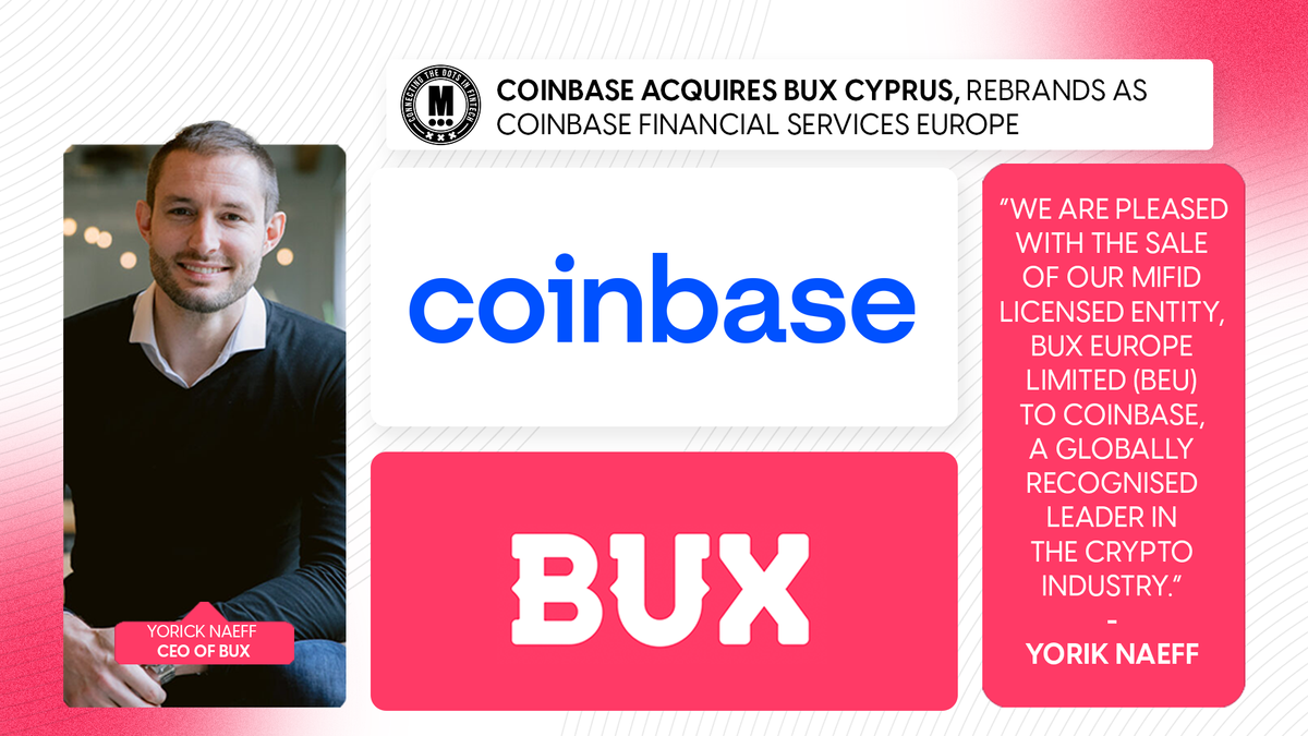 Coinbase Acquires BUX Cyprus, Rebrands as Coinbase Financial Services Europe