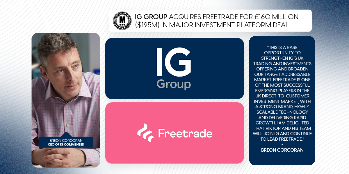 IG Group Acquires Freetrade for £160 Million ($195M) in Major Investment Platform Deal